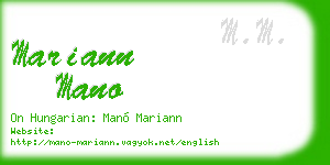 mariann mano business card