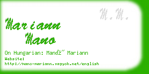 mariann mano business card